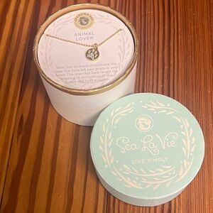 Spartina 449 Sea La Vie Gold Heart Necklace with Paw Prints 🐾 NWT